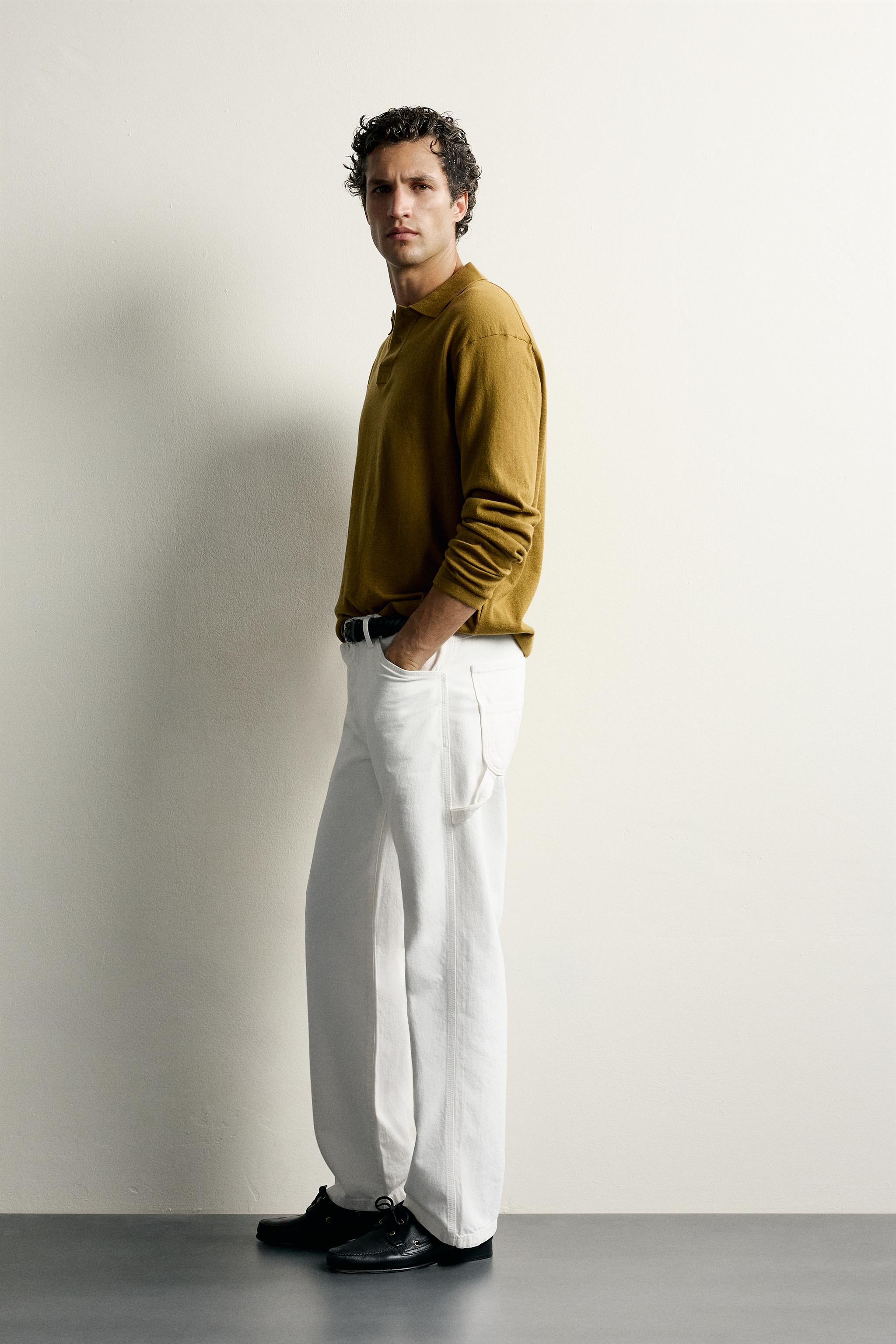 COTTON-CASHMERE KNIT POLO